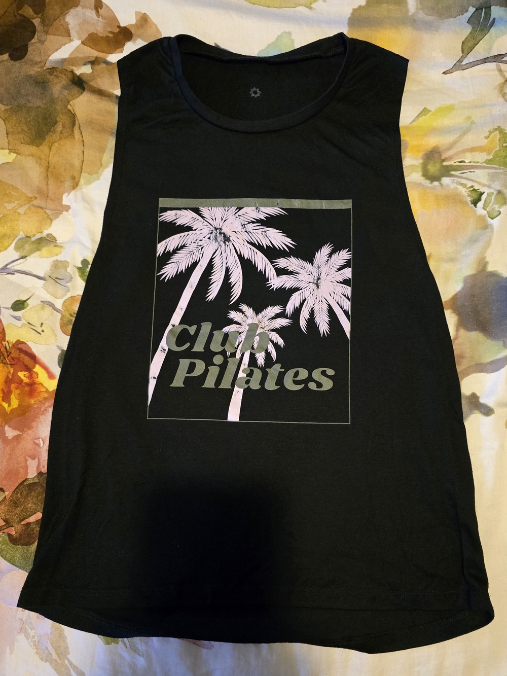Club Pilates Pink & Green Palms Tee
